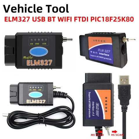 8-тип HS-CAN/MS-CAN ELM327 V1.5 переключатель PIC18F25K80 чип поддерживает BT/WIFI ELM 327 для автомобильного диагностического сканера Ford FORScan OBD2