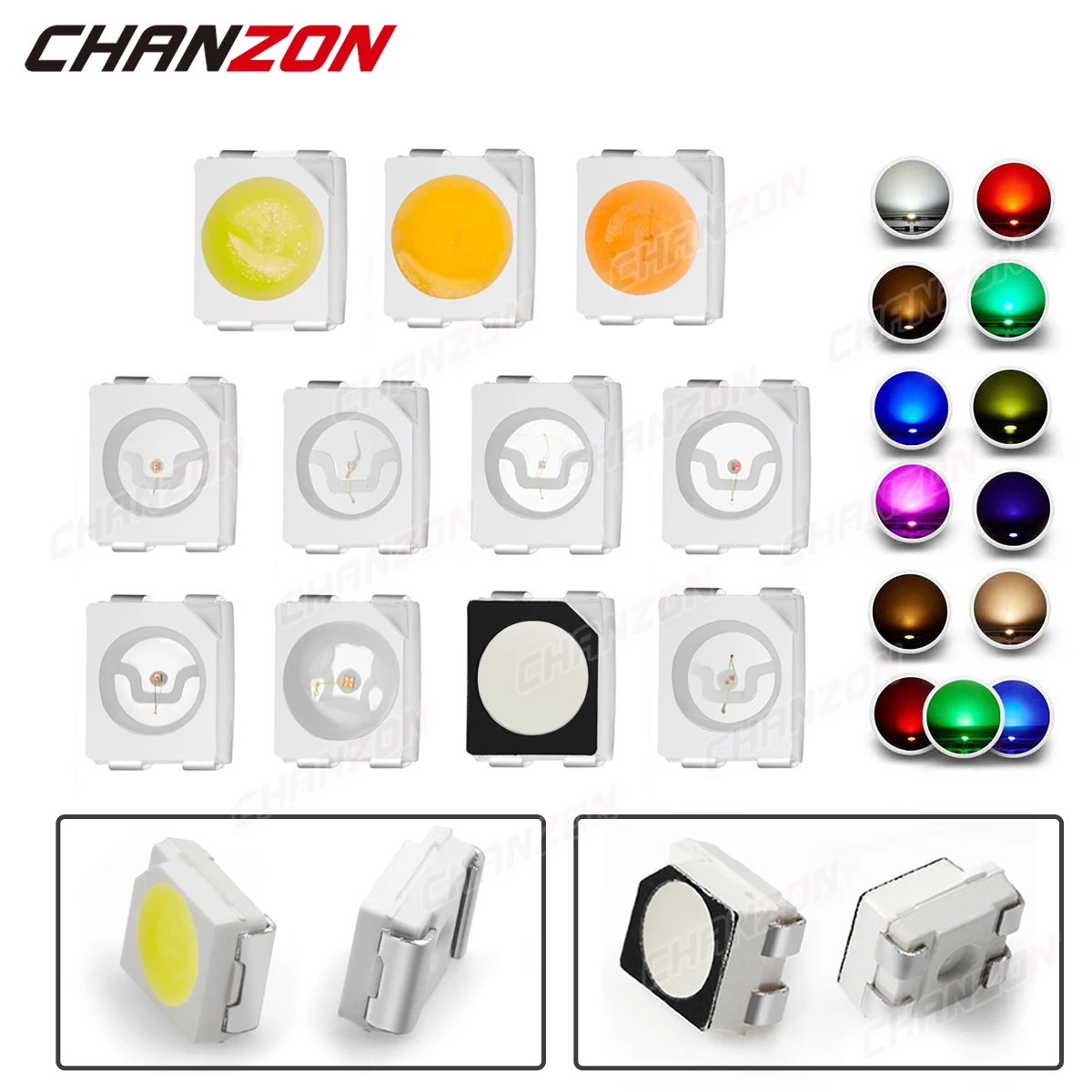 Diode électroluminescente LED SMD, puce de lampe, perles de lumière, blanc chaud, rouge, vert, bleu, jaune, orange, UV, rose, micro 3V, SMT, 100,