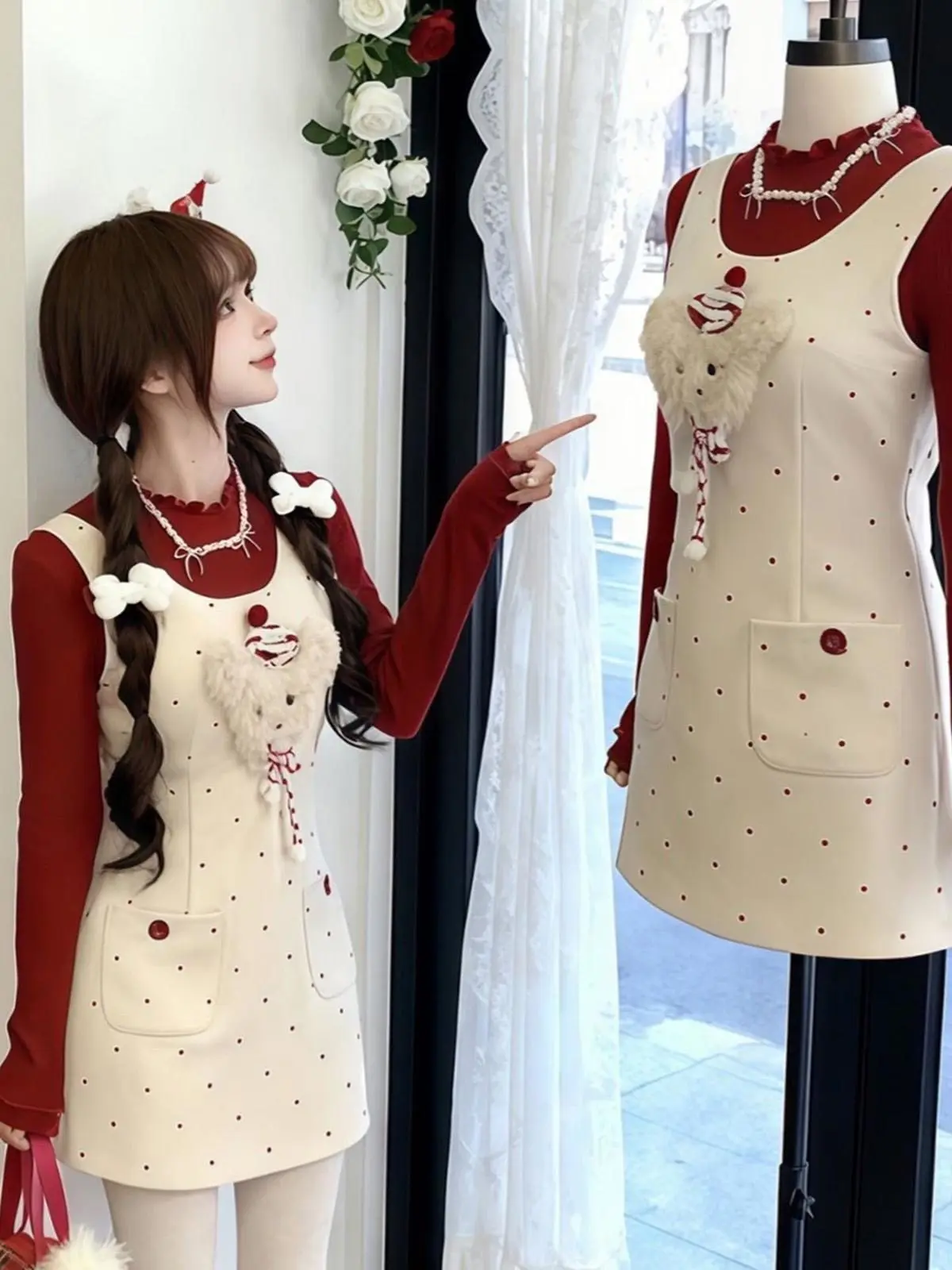 

Sweet Sle Cisas Faion Set White Polka Dot Vest Skirt Tee Piece Women's Clothing Spring 2026 New Arrival Ele