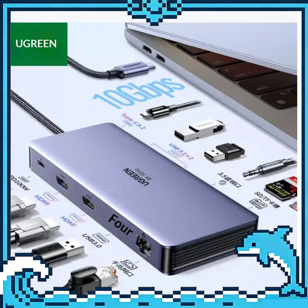 ugreen-15965-estacion-de-conexion-usb-c-32-adaptador-multipuerto-con-triple-pantalla-doble-hdmi-thunderbolt-4-5-10gbps-para-monitores-de-laptop