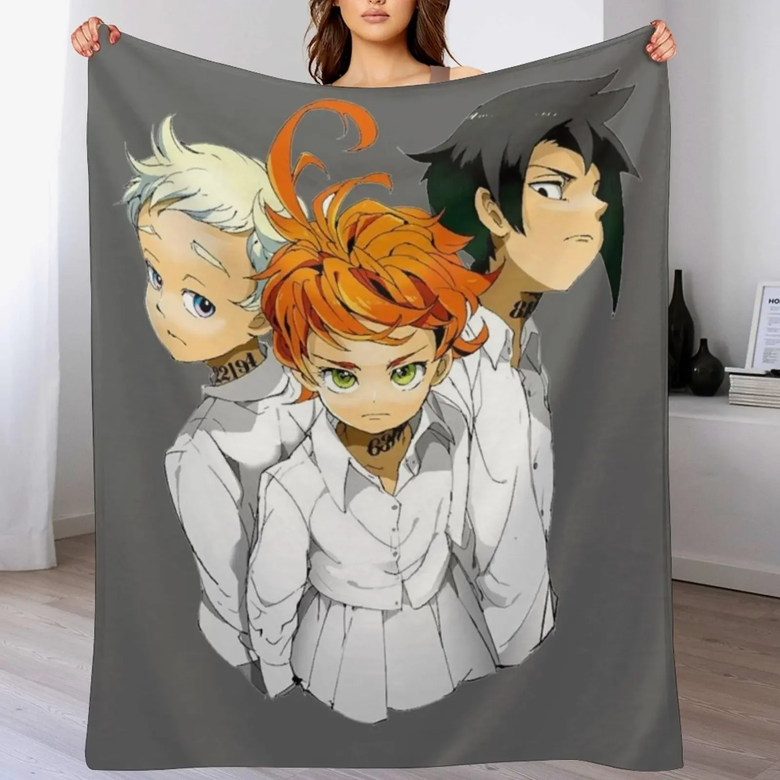 

The Promised Neverland Throw Blanket Sleeping Bag wednesday Decoratives heavy to sleep Blankets