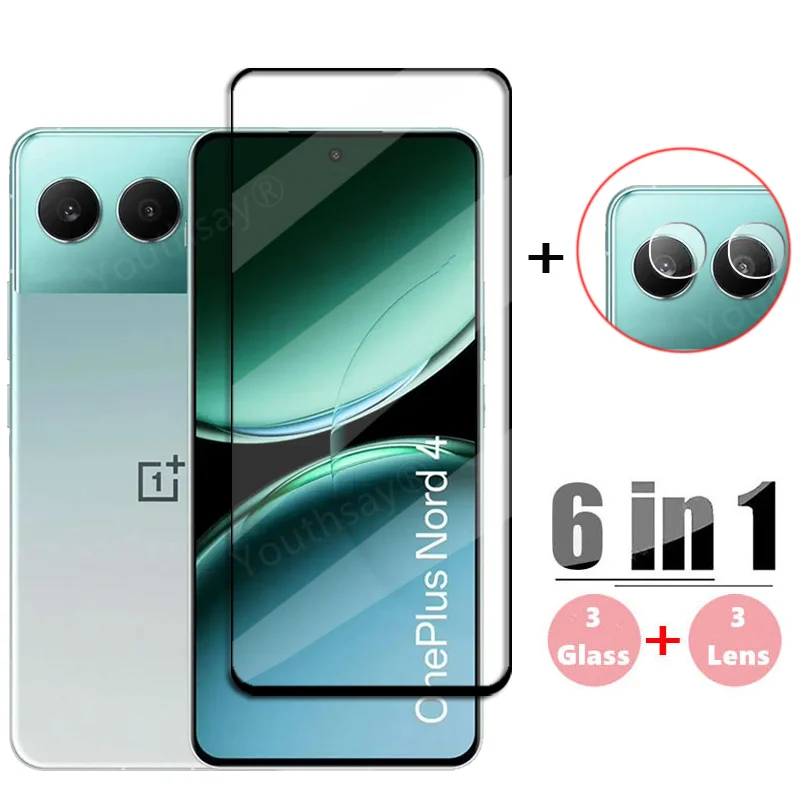 Full Cover Glass For OnePlus Nord 4 Screen Protector For OnePlus Nord 4 Tempered Glass Protective Phone Lens Film OnePlus Nord 4