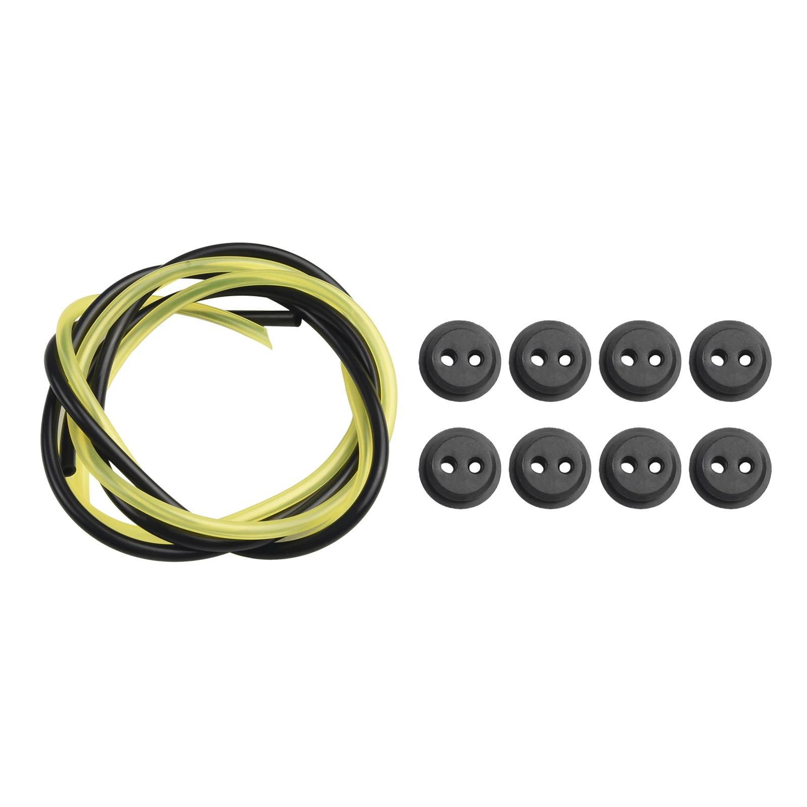 12pcs 2 Holes Fuel Tank Grommet Rubber With Fuel Line Pipe For Brush Cutter Grass Trimmer  Engine Part Garden Tool