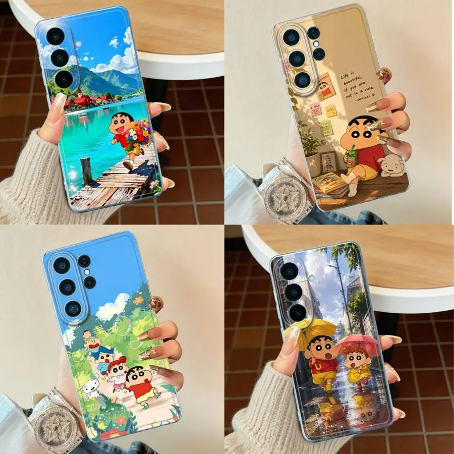 Crayon Shins‑Chans Lakeside Case for Samsung Galaxy S26 Ultra S22 FE S23 S21 S25 Edge Note 20 Ultra 10 S20 Plus S24 S25Ultra S26