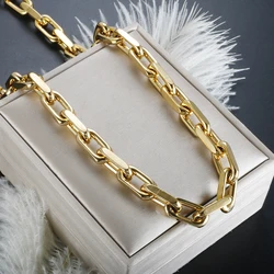 Classic Handmade Chunky Link Chain Necklace  Stainless Steel Waterproof for Women Girl Men Jewelry Wholesales