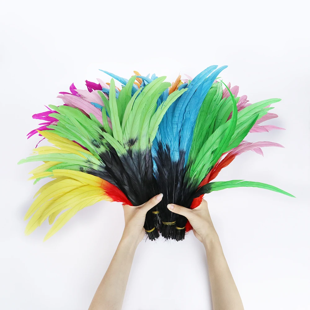 Wholesale 50/100pcs Natural Chicken Feathers Jewelry Party Clothing Crafts 14-16inches Top Quality Rooster Feather Cosplay Decor