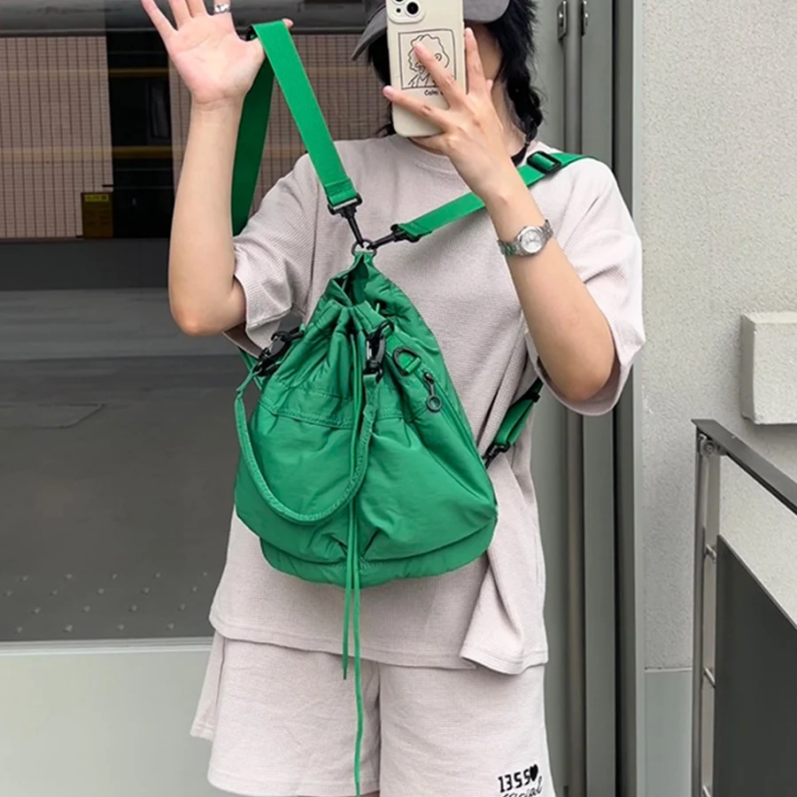 Multi-functional Backpacks casual drawstring shoulder bags simple men/women large-capacity lightweight crossbody bucket bags sac