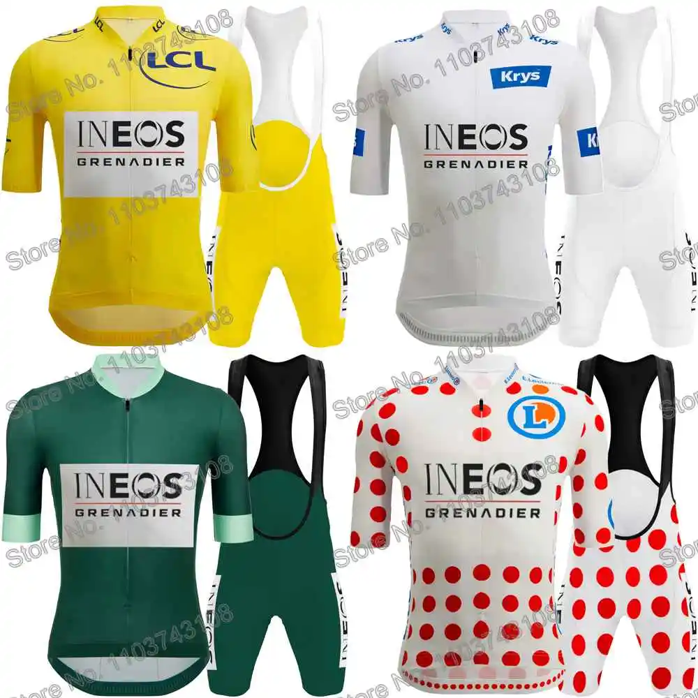 Ineos Grenadier 2024 France Tour Cycling Jersey Men's Set Summer Cycling Clothing Road Bike Shirt Suit MTB Bicycle Bib Shorts