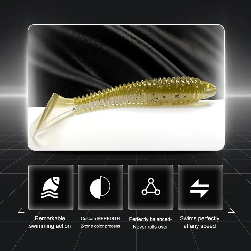 MEREDITH Swing Impact FAT Fishing Lures 75mm 85mm Paddle Tail Lures Wobbler Fishing Soft Lure For Bass Silicone Bait