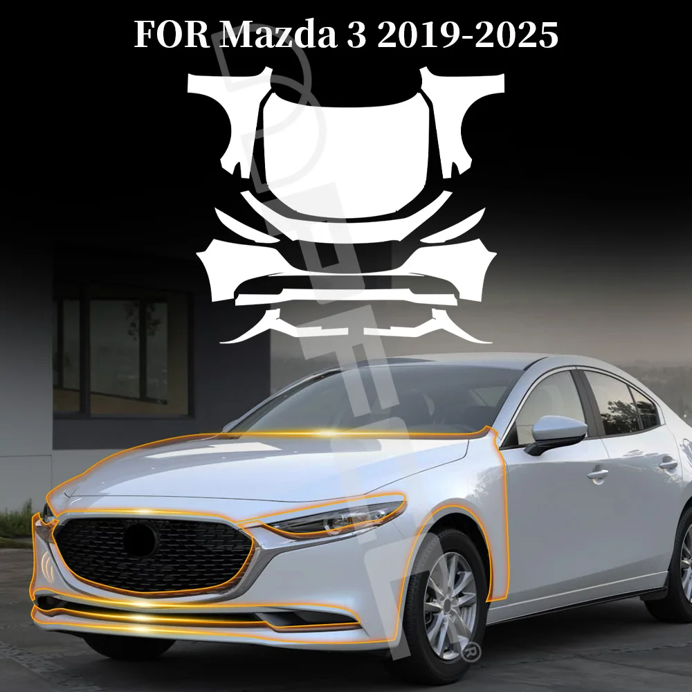 

TPU Paint Protection Film For Mazda 3 2019-2025 Car Body Anti-Scratch Clear Bra Pre-cut PPF Resistant Invisible Car Accessories