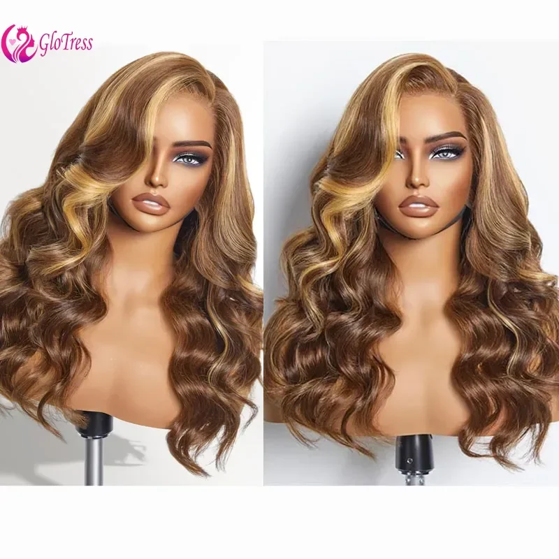 

13x6 Highlight Body Wave Human Hair Lace Front Wigs For Women Ombre Body Wave Lace Frontal Wigs Human Hair Remy P427 Color