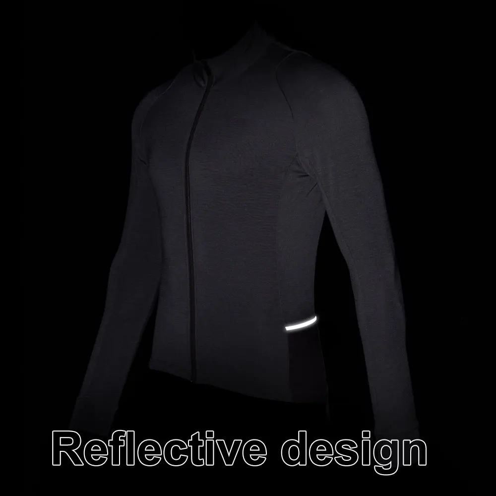 Santic Men's Quality Wool Cycling Jersey Outdoor Breathable MTB Road Riding Clothing Spring Autumn Anti-sweat Bicycle Jacket Top