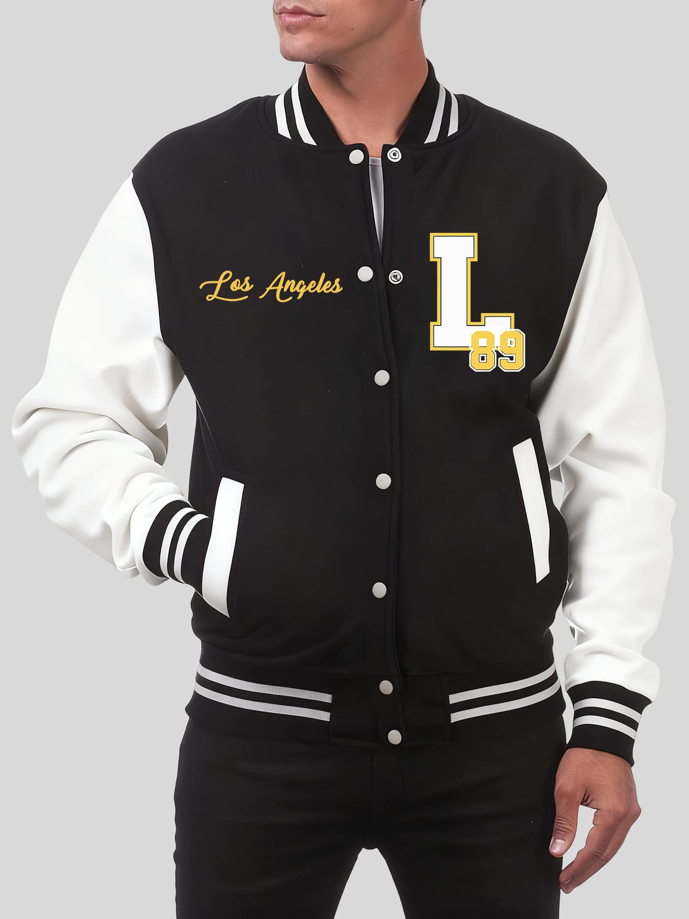 

Огромная мужская куртка с принтом L и номер 89, винтажная одежда больших размеров, уличная повседневная бейсбольная форма, осенние универсальные пальто