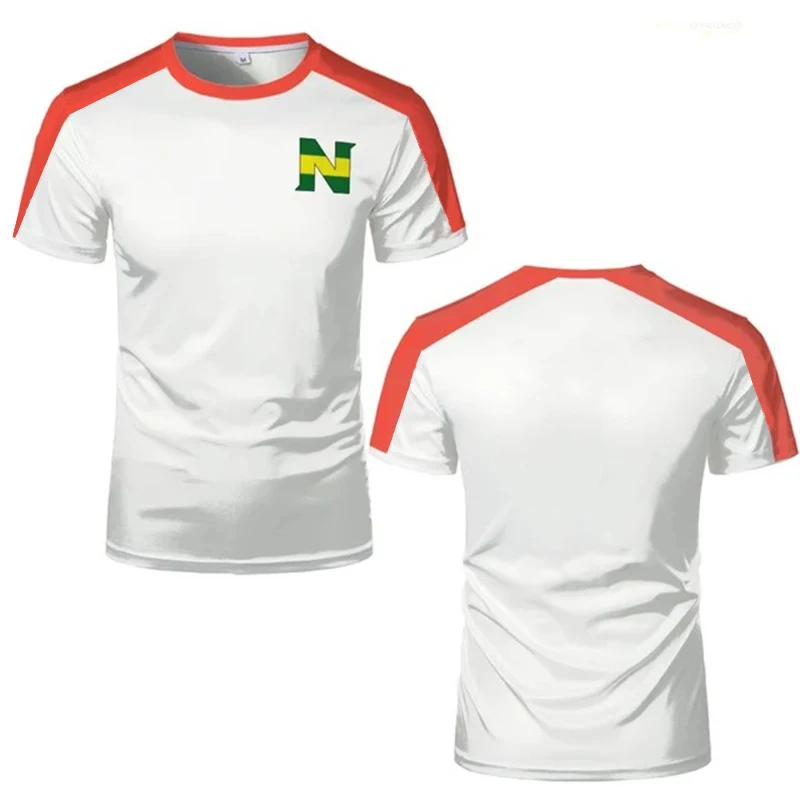 남성용 스포츠 티셔츠 Captain Tsubasa Anime Jersey 코스프레 만화 스타일 탑 루즈 속건성 운동복 유니섹스 티셔츠