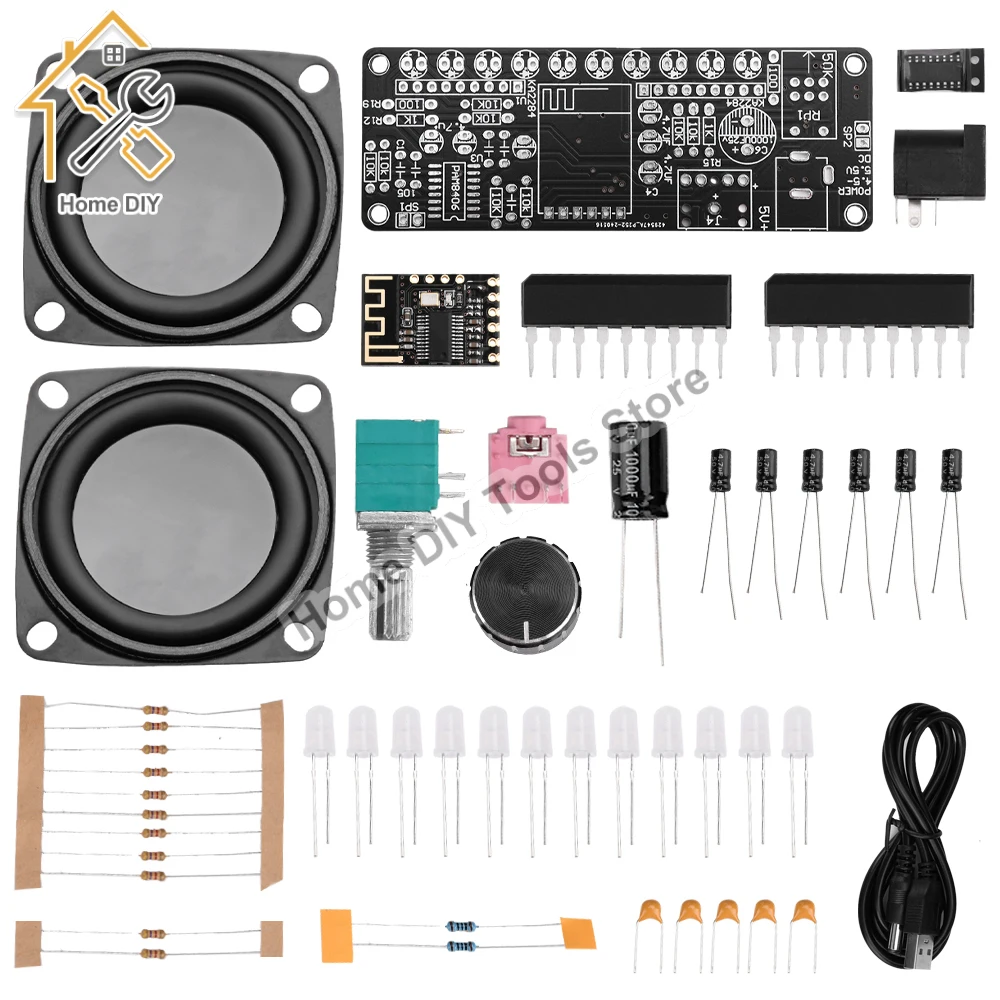 DC5V 5W DIY Electronic Kit Bluetooth Speaker Electronics DIY Soldering Project Kit Teaching Practice Bluetooth Stereo Speaker