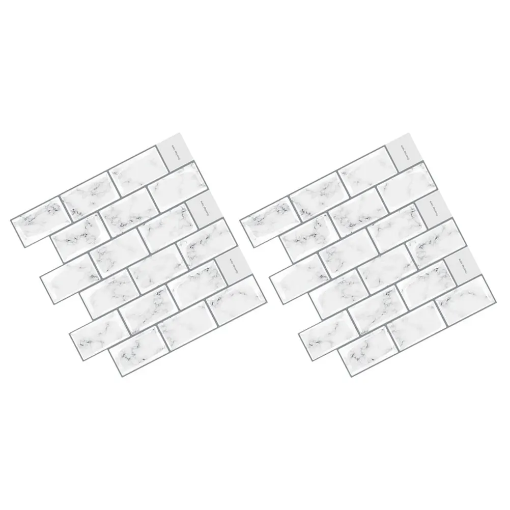 

2pcs Waterproof Wall Stickers Bathroom Kitchen Decor Peel Stick Backsplash Tiles Garden Supplies