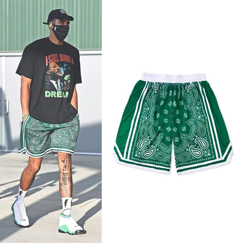 2025 basketball training retro shorts men's streetball running pants quick-drying hip-hop 5-point pants