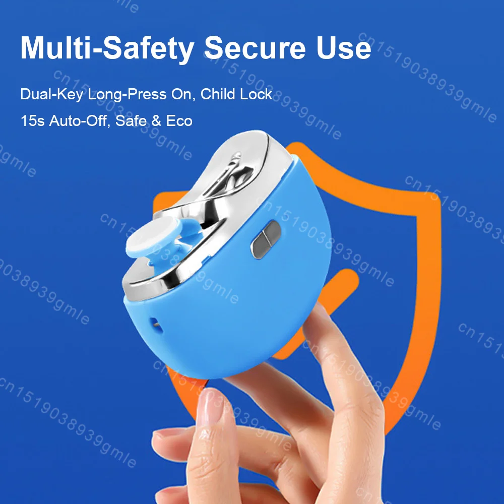Elektrische automatische nagelknipper met lichte vingernagelsnijder en polijstmachine USB oplaadbare veiligheidsvingernageltrimmer voor baby's