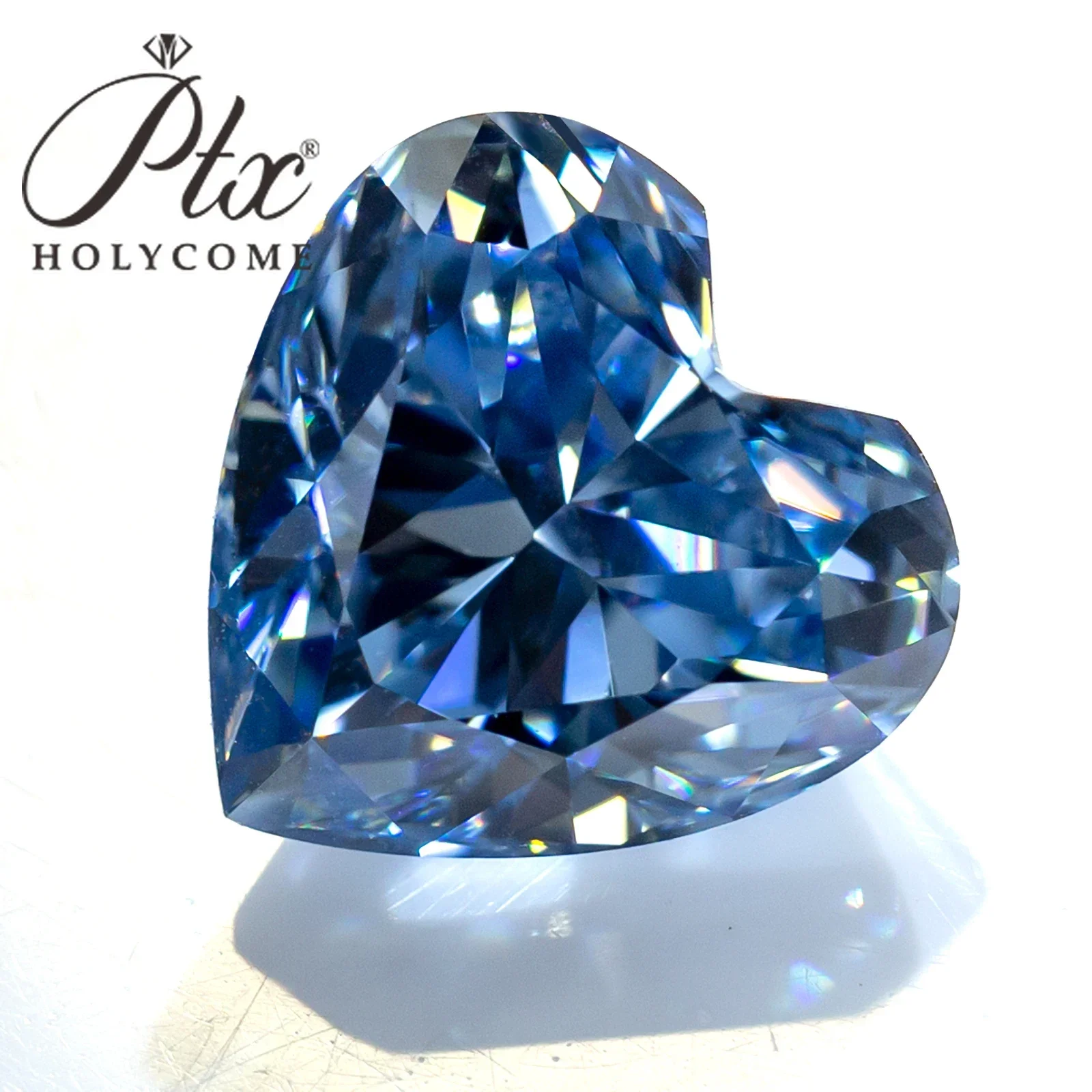 New Heart Shape Real Moissanite Stone Crushed Ice Cut Vivid Blue with GRA Certificate Loose Gemstone Ready to Ship Beads DIY