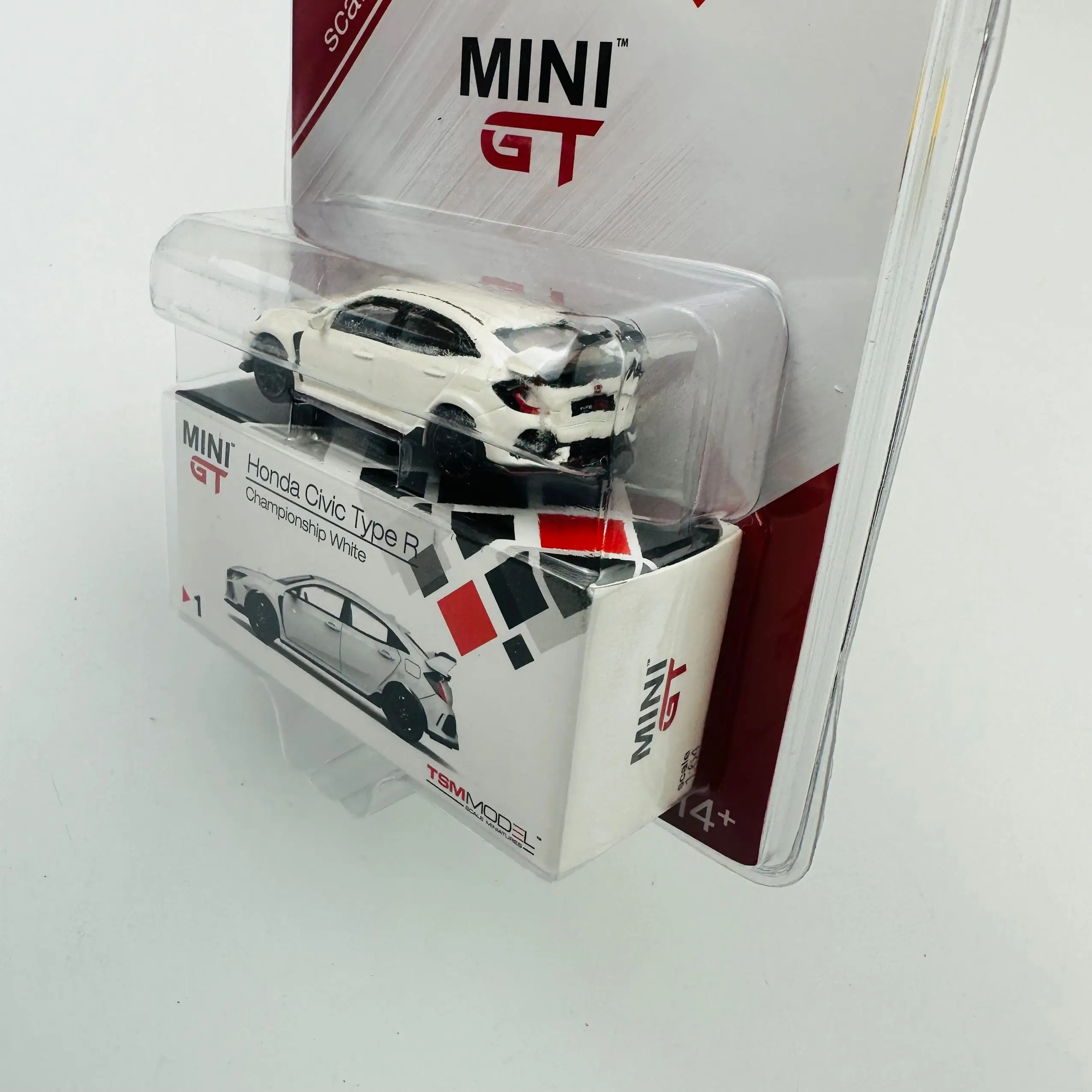 TSM Mini Gt 1/64 Minigt 1 civic  (FK8) MJ White Die-cast Alloy Car Model Collection