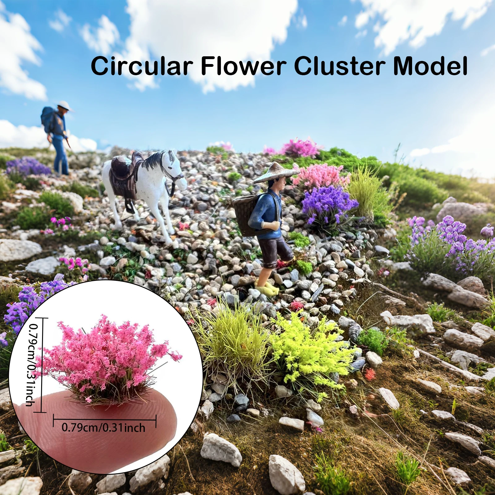 15 шт. 8 мм миниатюрные статические цветочные кластеры, аксессуары для диорамы, модель поезда, урна, поделки своими руками