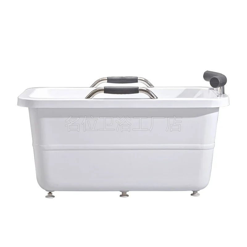 Handrails, small apartment bathtubs, square sitting, independent, acrylic, adult elderly bathtubs, bathtubs, and tubs