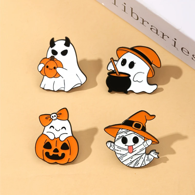 

Halloween Enamel Pin - Cute Pumpkin & Witchy Designs, Lapel Brooches for Bags & Clothes, Festive Fashion Accessories