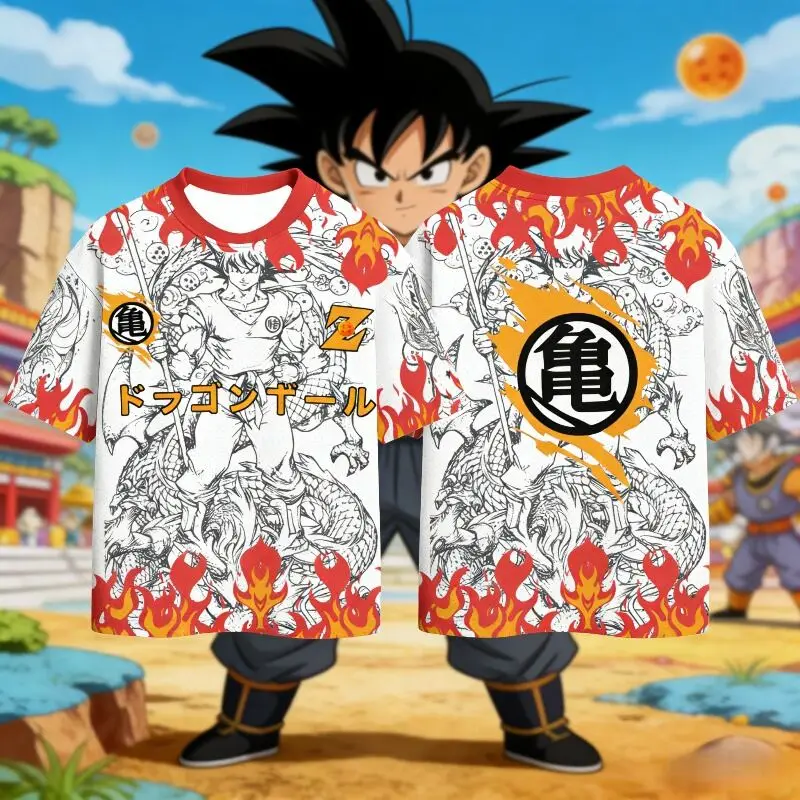 2026 Dragon Ball Z's Latest Sports Soccer Jersey Kids' Cosplay Loose T-shirt Adult Casual Breathable Quick-drying Sports Top Y2k
