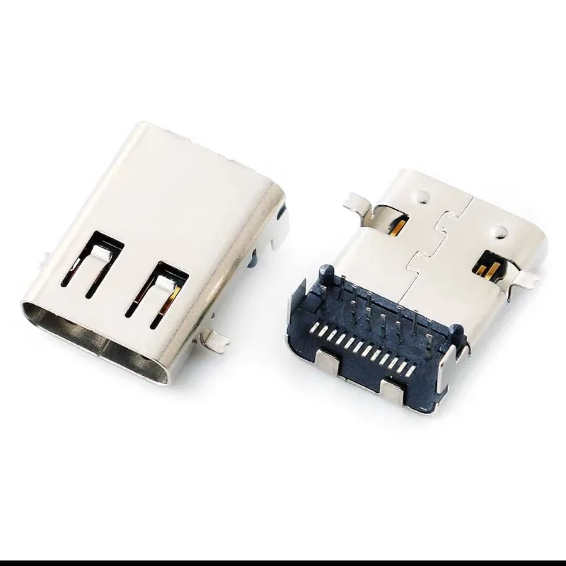 Type C Connector Extended Shell Female 24PIN Board with Front and Rear 11.95mm Four Pin Plug Board USB Connector