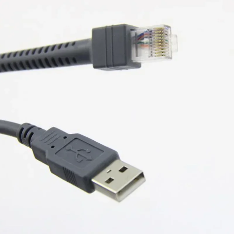 2M USB To RJ48 RJ50 Scanner Data Cable for LS1203 LS2208 LS4208 LS3008 CBAU01-S07ZAR Symbol Barcode Scanner Part Cable Drop Ship