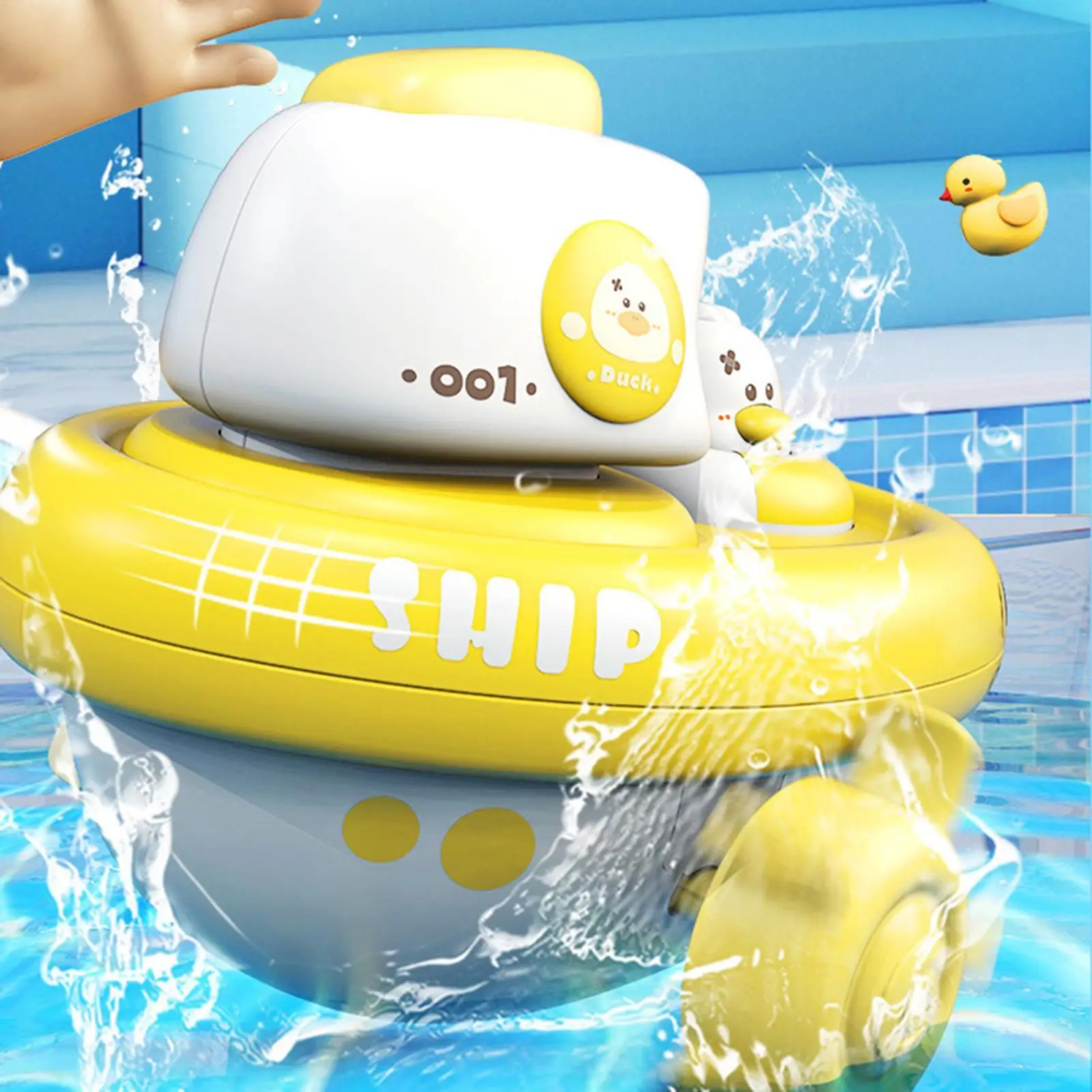 Barco de agua de juguete divertido, juguete educativo para bañera, divertido juego de baño interactivo con manivela para ducha, diversión para el hogar, playa, piscina para niños y niñas