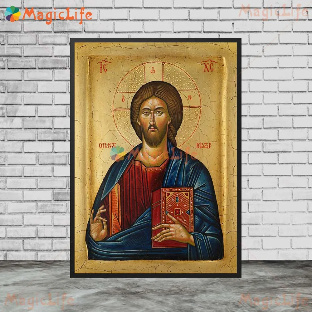 Christ Pantocrator Icon Jesus Christ Pantocrator Religion Wall Pictures For Church Room Poster Wall Art Canvas Painting Unframed - Image 6