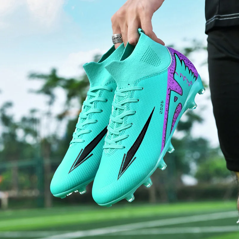Soccer Cleats for Mens Womens Turf Indoor Soccer Shoes Unisex High Ankle AG Football Boots Youth Baseball Rugby Training Shoes