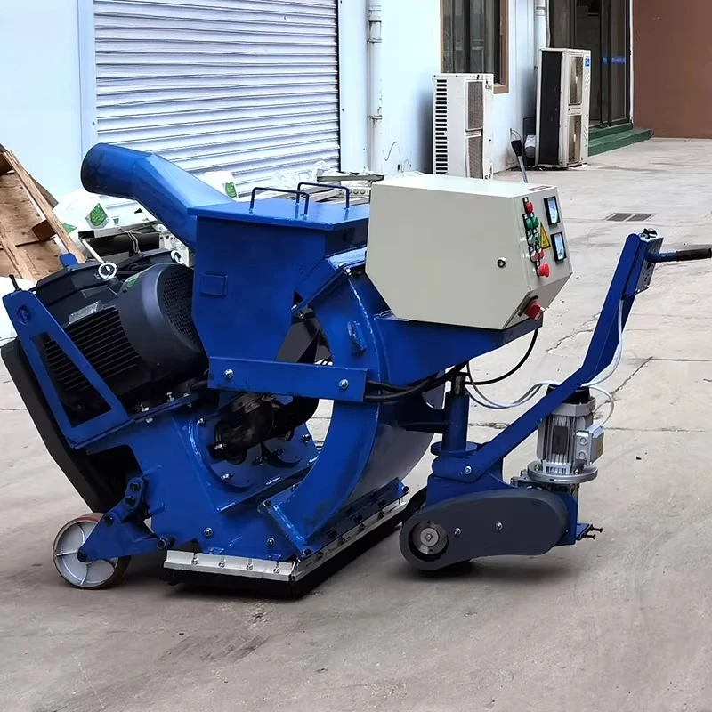 Concrete pavement shot blasting machine steel plate rust removal bridge deck hair beating machine