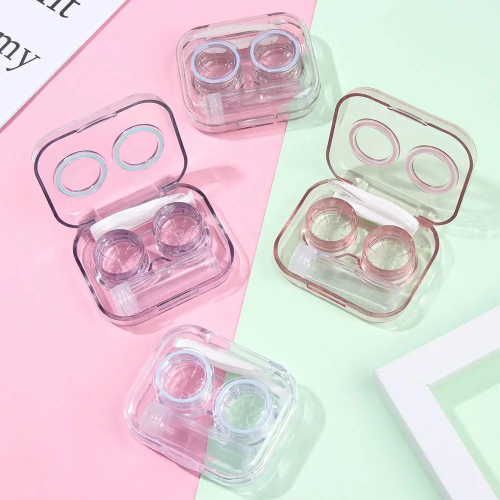 Portable Transparent Lens Holder Contact Lenses Case Tweezers Storager Solution Bottle Container Lens Box