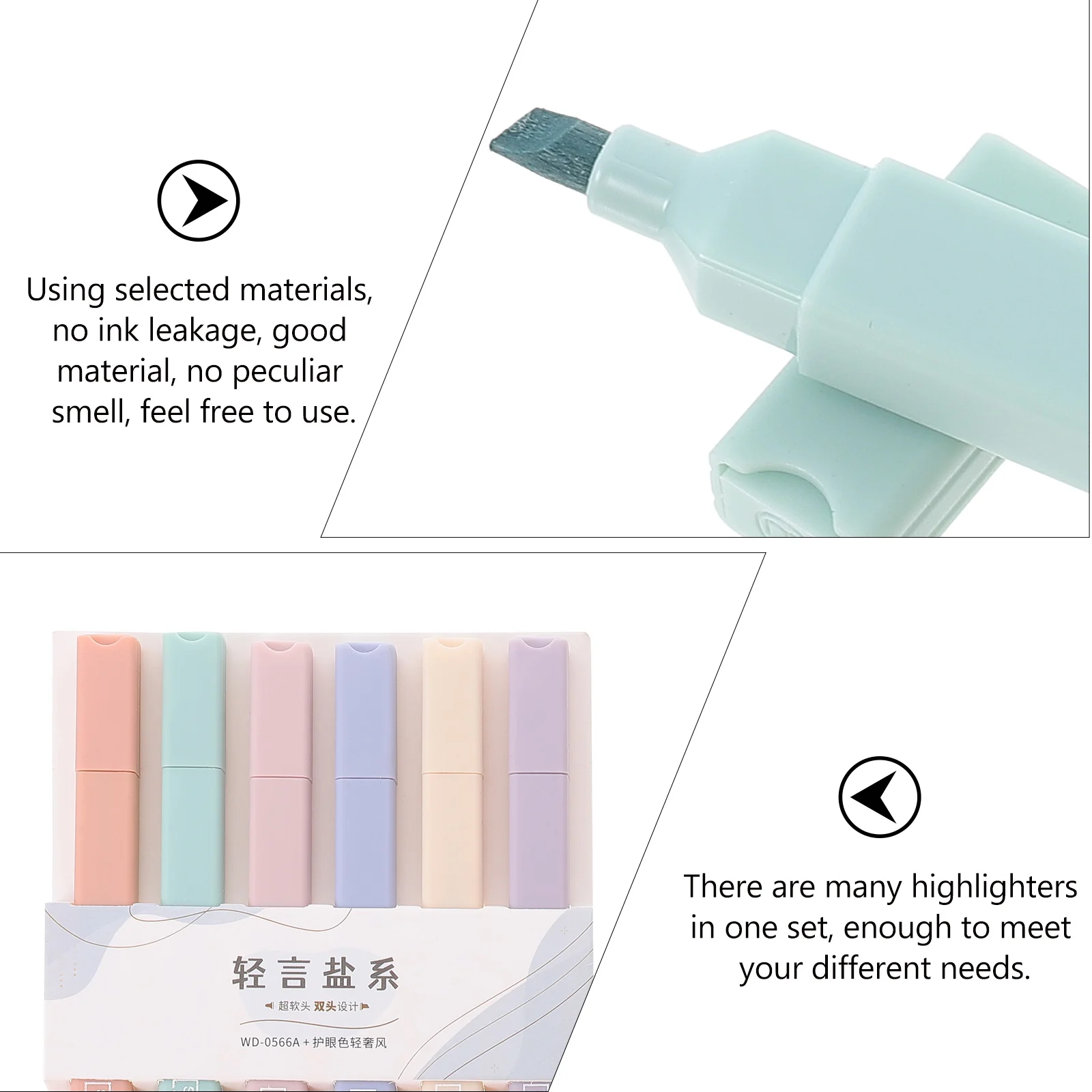 

12Pcs Fashionable Double-Ended Marker Pens Fluorescent Highlighters for School and Office Use