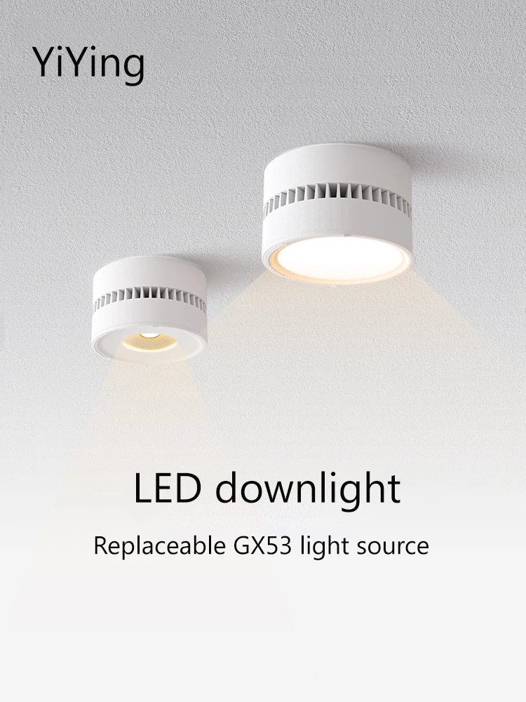 

YiYing Led Downlight Surface Mounted Round GX53 Ceiling Lamp Detachable Light Source 7W Spotlight 110V 220V For Household Indoor