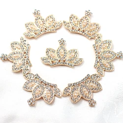 10 stks 24*25mm Strass Kroon DIY Knop Boog Bloem Decoratieve Accessoires Craft Supplies Decoratieve Knoppen