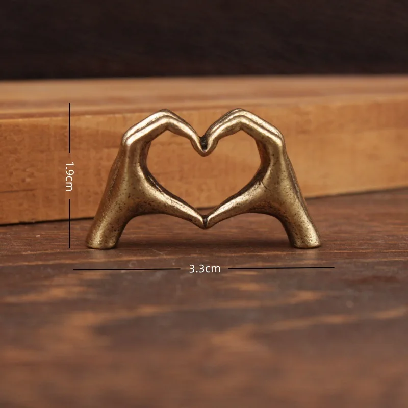 Mini Alloy Love Hand Sculpture Office Desktop Valentine Decoration Thanksgiving Christmas Gift Collection
