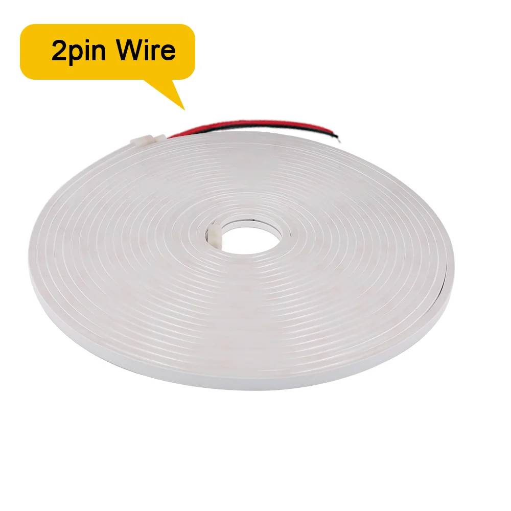 DC 12 V 24 V LED-Neonstreifen-Licht, Neonschild, wasserdichte Silikon-Lichterkette, flexible Lampe, Heimdekoration mit 2-poligem Draht, 9 Farben – Detail 5