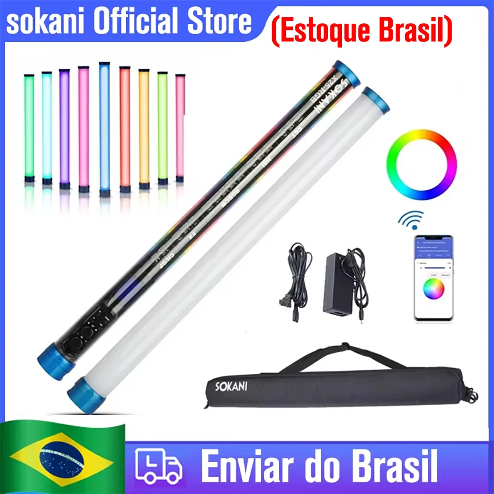 (Brasil Stock) Sokani X25 RGB Video Light Handheld Ice Light Tube Lamp Lighting for YouTube Live Streaming Studio-10pcs