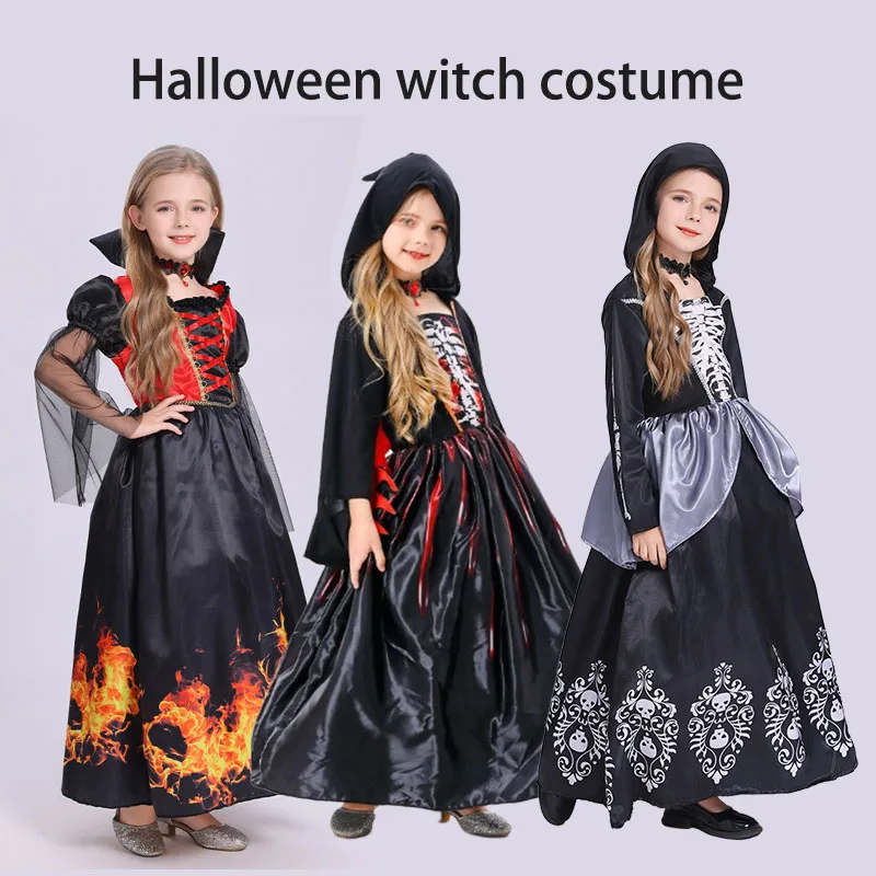 

Женский винтажный готический костюм вампира на Хэллоуин, платье ведьмы, костюмы на Хэллоуин для девочек, праздничная одежда для ролевых игр