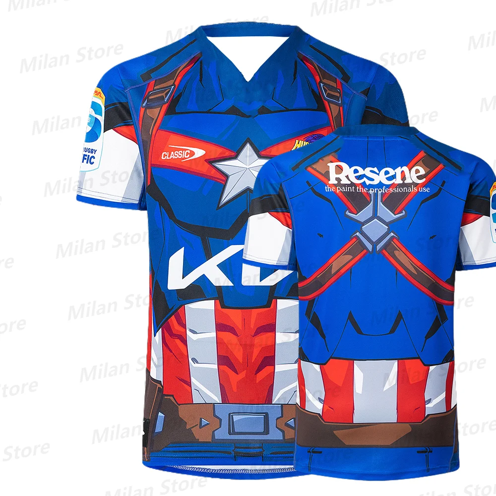 2025, Neuseeland-Rugby-Trikot, Captain America, Trainingstrikot, Hurricane, Herren-Trikot,