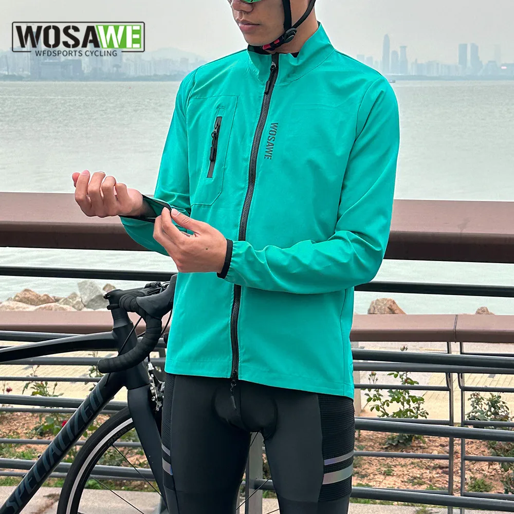 WOSAWE Spring Men's Cycling Windbreaker Jacket Gravel Man Bicycle Windshield Jacket Windproof Packable Bicycle Wind Jacket