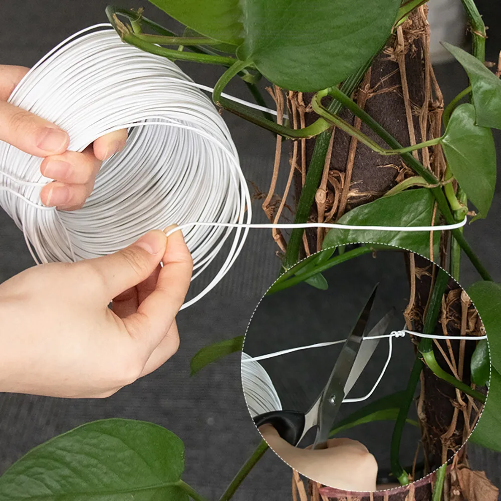 Cable Wrap Organizer Tie Plastic Coated Iron Wire Twist Ties Gardening Plant Climbing Vines Fastener Reusable Black/White