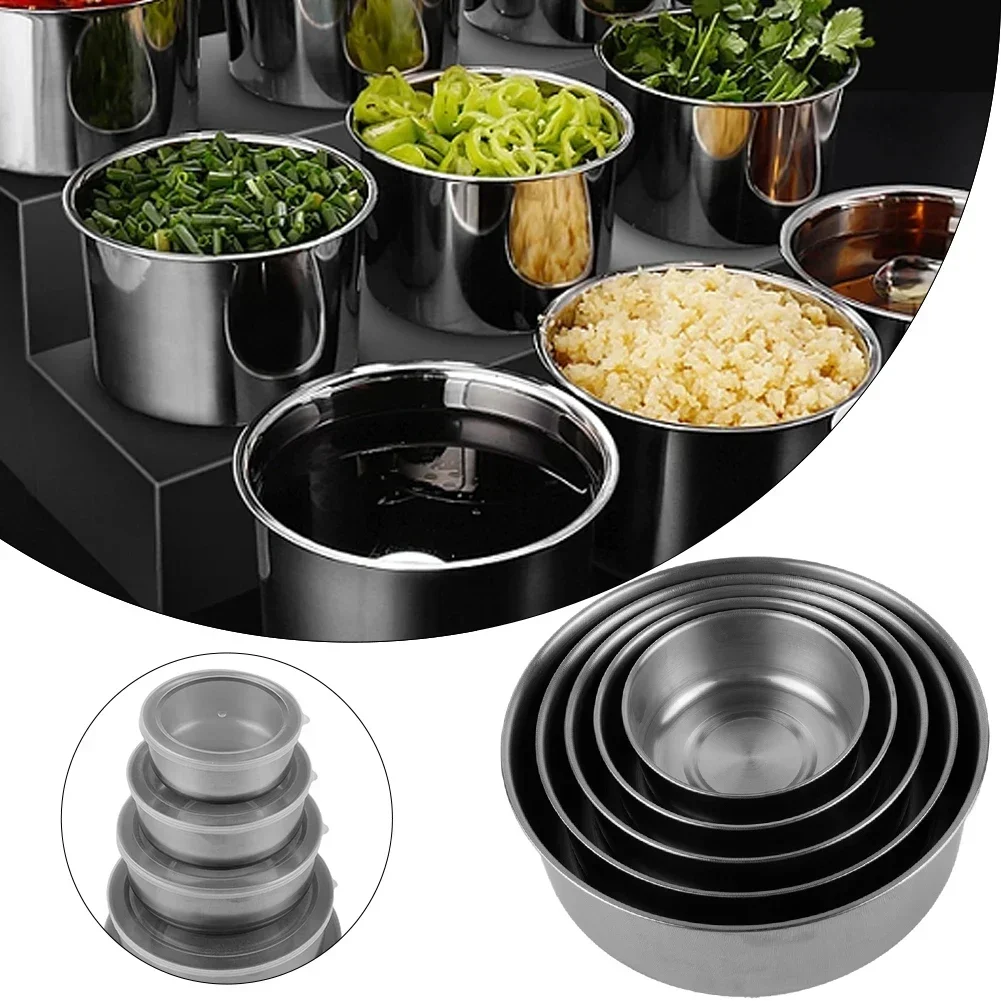 

5Pcs Stainless Steel Container With Lids Home Kitchen Food Storage Organizer Ealed Food Storage Box Lunch Box Fresh-keeping Bowl