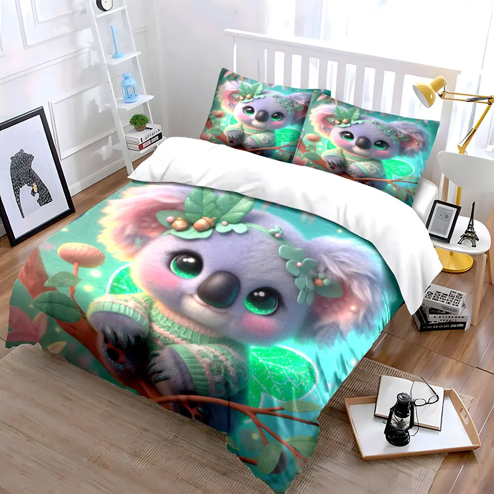 Dreamy Adorable Branch Creature Duvet Cover Set with 3D Printing Design Soft Polyester Bedding Set All-Season Comfort for gifts