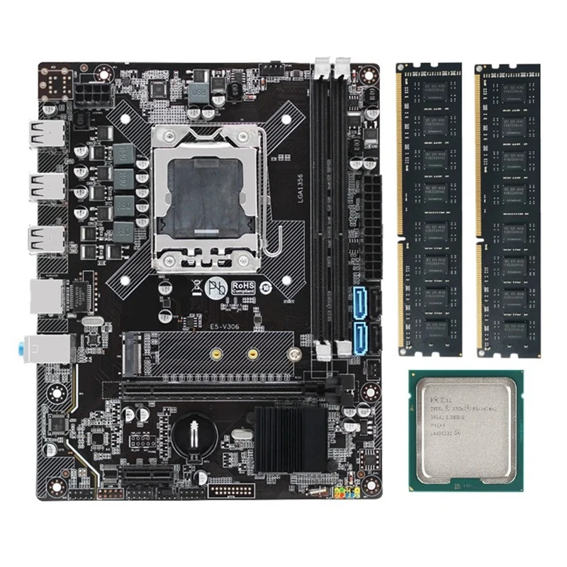 HOT-X79 Motherboard Set Kit LGA 1356 With Xeon E5 2420 V2 CPU 8GB(2X4GB) DDR3 Ecc Reg Ram Nvme M.2 Sdd Mico-Atx E5-V304