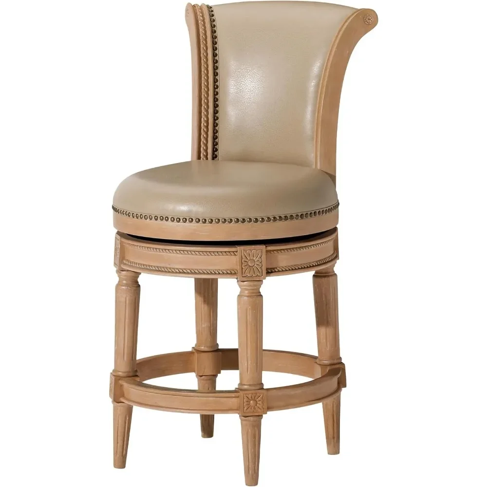 

Bar Chairs， Pullman 26 Inch Tall Counter Height Upholstered Barstool With Back In Weathered Oak Finish With Avanti Bo