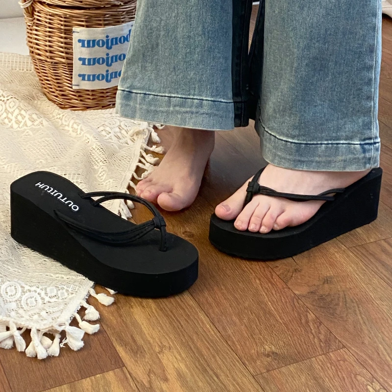 

Тапочки, летняя обувь, женские сандалии на танкетке, шлепанцы, пляжные домашние тапочки, женские шлепанцы, тапочки из пены с эффектом памяти, Zapatos De Mujer